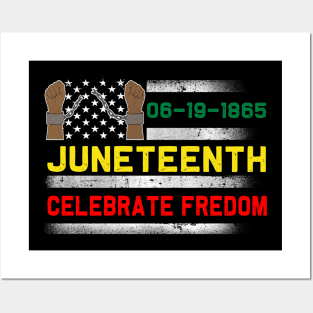 Juneteenth Celebrates Freedom Black African American Juneteenth Ancestors Black African American Flag Pride Posters and Art